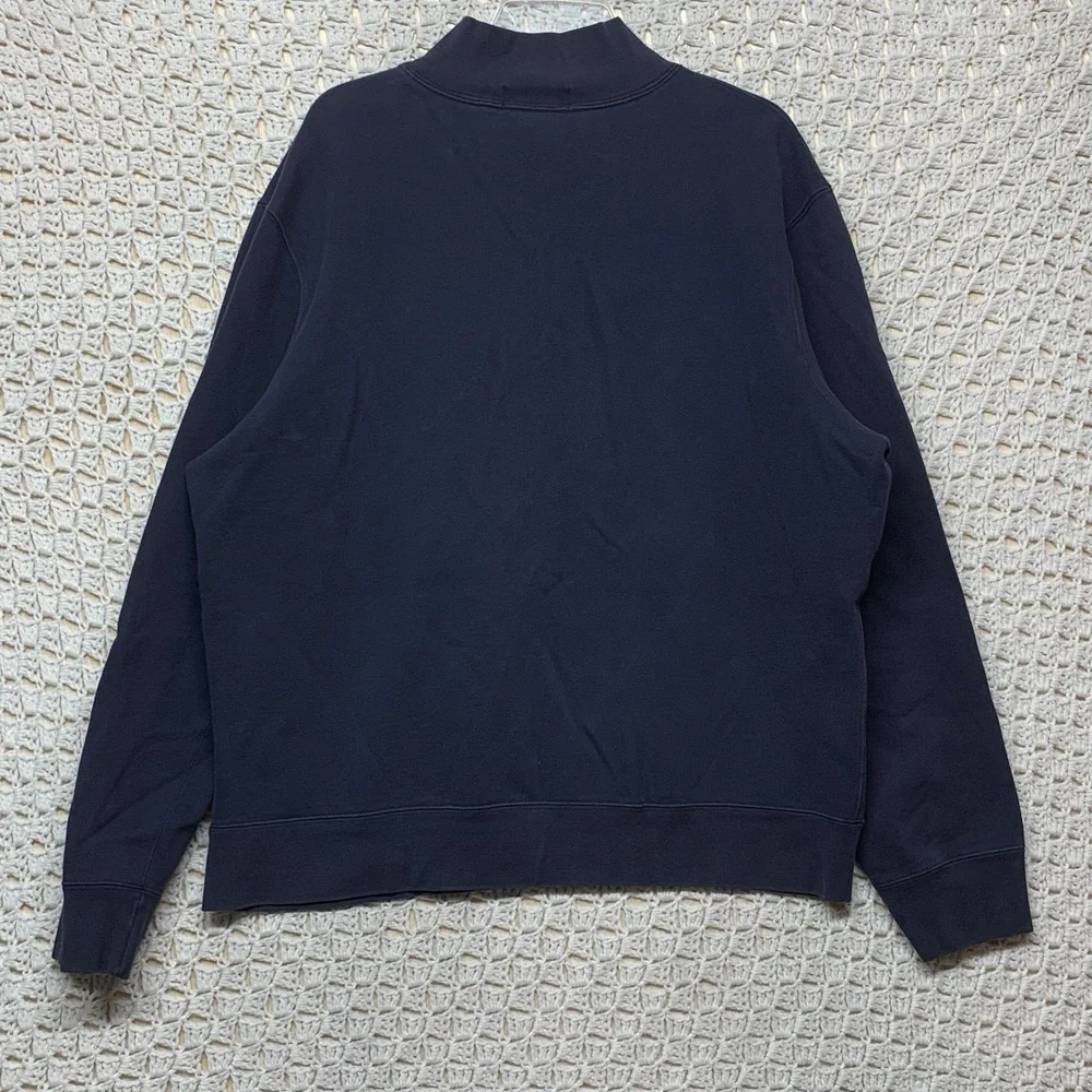 Polo Ralph Lauren‎ Sweater Fleece Mens 2XL Navy Blue Quarter Zip USA Vintage